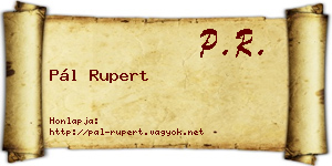 Pál Rupert névjegykártya